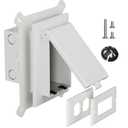 Recessed Outlet Box, DBVS1W-1 Low Profile Electrical Outlet Boxes, Wall Plate Kit for New Vinyl Siding, Enclosed Weatherproof Pack with Duplex & Decorator Style Covers,1-Gang, Vertical, White