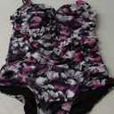 Aqua Eve Womens Plus Size One Piece Swimsuit- Tummy Control Bathing Suit Full Coverage Swimwear (Purple Floral)