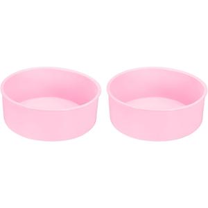 UXCELL 2-Piece Round Silicone Cake Molds, 6-Inch Nonstick & Quick Release for Layer, Smash & Cheese Cakes - Pink