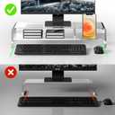 BEYGORM Acrylic Monitor Stand for Full Keyboard, 20" Wide 2-Tier Riser with Storage Shelf and Phone Holder, Desktop Organizer for Laptop, Printer, Screen (Clear)