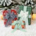 2 x YANGTE Handmade Chiffon Silk Ribbon Fringe 1.5 Inch x 4 Rolls Total 28 Yd Frayed Edges Ribbons for Gift Wrapping, Wedding Invitations, Bridal Bouquets, DIY Crafts, Home Decor (Ivory & Green & Blue)