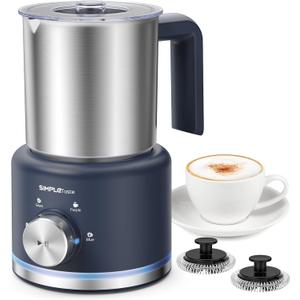 SIMPLETASTE Milk Frother, 4 in 1 Electric Milk Steamer, 16.91oz/500ml Automatic Warm and Cold Foam Frother for Coffee, Latte, Macchiato, Cappuccino, Hot Chocolate, Easy to Clean