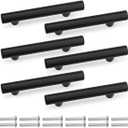 SANATO 4 Inch (2.5 Inch Hole Center) Matte Black Cabnet Pulls Kitchen Cabinet Handles, Made of Stainless Steel, Ideal for Cabnet, Drawer, Cupboard, 6 pcs