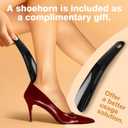 Heel Grips for Womens Shoes, Heel Pads for Shoes Too Big, Inserts for Prevent Slipping and Rubbing Blister, Gel Heel Protectors (with Shoe Horn)