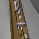 TONIAL Bay Window Curtain Rods, 36 to 72 Inch Center Rod for Windows, 20 to 36 Inch Side Rods for Window 3/4 Inch Decoratice Drapery Rods with Small Cap End, Silver (36-72"(3 sided))