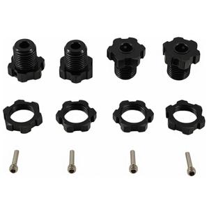 Aluminum 17mm Hex Wheel Hub Nut Set for 1/10 RC Monster Truck, Compatible with E-Revo, Revo 3.3, E-Maxx, Summit, Slayer Pro 4X4 (Black)