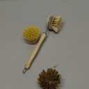 eplanita Natural Dish Brush, 3 Replacement Heads, Kitchen Eco Bamboo Scrubber Brushes, Extra Plant Sponge, Plastic Free Washing Up, Zero Waste Cleaning