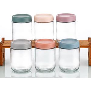 6 Pack Overnight Oats Containers with Lids 16oz Stackable Glass Meal Prep Containers with Airtight Lids Perfect for Overnight Oats, Chia Pudding, Salad Jars (Large-480ml)