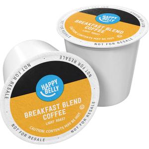 Amazon Brand - Happy Belly Light Roast Coffee Pods, Breakfast Blend, Compatible with Keurig 2.0 K-Cup Brewers, 100 Count (EXP 07/26/27)