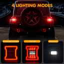Full LED Tail Light Fit for Jeep Wrangler JL 2018-2024 (For Stock Halogen Model to Upgrade to FULL LED),Brighter Rear Light Set Brake Lamp Tail Lamp Assembly Replacement,Smoked Lens