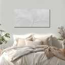 Framed Abstract Minimalist Wall Decor White Textured Wall Art for Living Room Hand Painted Modern Artwork for Office Bedroom Home 24x48 Inch