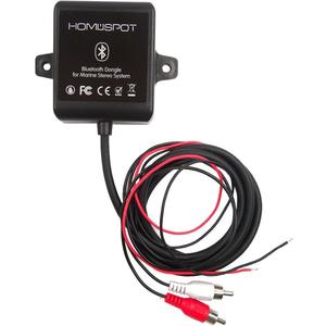 Bluetooth Marine Receiver Adapter Waterproof by HomeSpot Stereo Head Units for Marine Yacht, Boats, Vehicles, Cars, Motorcycles, ATV, Bath (Built-in with Ground Noise Isolator)