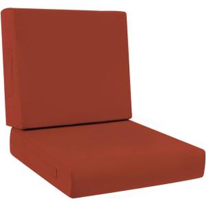 HEBE Outdoor Chair Cushions Set 24 x 24 Inch Waterproof Deep Seat Patio Cushion for Patio Furniture with Fade Resistant, Removable Cover & Handle for Sofa Couch, Wine Red