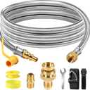 NQN Propane Hose, 12FT Stainless Steel Quick Connect Hose for RV, 1/ 4'' Quick Disconnect Connect for RV to Gas Grill, Compatible with 1 LB Portable Appliance to RV 1/ 4" Female Quick Disconnect