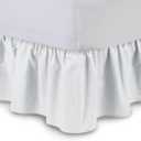 1 PC Wrap Around Ruffled Bed Skirt,100% Egyptian Cotton Fabric | 600 Thread Counts Cal-King Size-White-Dust Ruffle Soft and Smooth Quality, Ruffled for Full Beds with 20 Inches Drop Length