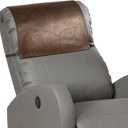 Recliner Headrest Protector,Non Slip Waterproof Headrest Cover,Leather Recliner Headrest Cover for Sofa,Furniture,Living Room,Office Chair 17x27 in(Khaki) (Elastic)