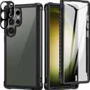 seacosmo Designed for Samsung Galaxy S23 Ultra Case, Full Body Shockproof Cover, with Built-in Screen Protector Slim Fit Protective Case for S23 Ultra 6.8", Black