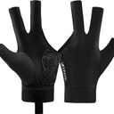Billiards Glove Professional 3-Finger Pool Glove for Left Hand, Snooker Cue Gloves for Men and Women (Black)