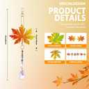 ckujjui 6 Pcs Fall Diamond Art Kits Sun Catcher Thanksgiving Maple Leaves Wind Chimes with Crystal Pendant Double Sided Kits for Adults Harvest Garden Hanging Ornaments(Maple Leaves)