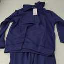 XIEERDUO Lounge Sets For Women 2025 Half Zip Sweatshirt And Wide Leg Sweatpants 2 Piece Outfits Sweat suit Tracksuit (XX-Large, 03-navy Blue)