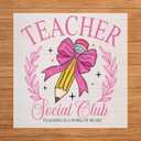 Kneaotoaji Teacher Wooden Sign Gifts - Teacher Office Decor, Teacher Appreciation Gifts, Inspirational Teacher Social Club Wooden Box Signs for Office Tabletop Shelf Desk Decor 5x5 Inch
