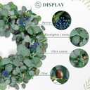 22 Inch Eucalyptus Wreath with Olive Leaves and Berries All Year Round, Handmade Green Spring Summer Wreaths for Front Door Indoor Outdoor Wedding Holiday