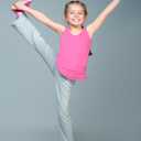 SATINIOR 4 Pieces Girls Dance Tank Tops Racerback Crop Tops Sleeveless Dance Clothes for Girls Gymnastics, 4-5T, Peach Pink, Light Purple, Pink, Blue