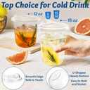 Homestockplus 15 oz Clear Plastic Cups with Lids (100 Pack) - Strawless Sip Lids, Leak-Proof & BPA-Free Iced Coffee Cups - Disposable Cold Drink Cups for Smoothies, Milkshake, Parties, Events