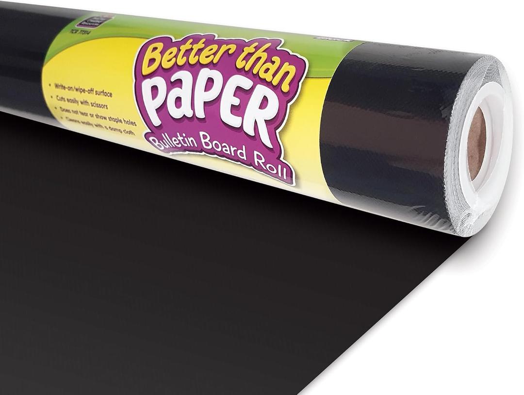 Teacher Created Resources Black Better Than Paper Bulletin Board Roll (TCR77314), 48" x 144"