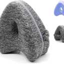 Pillow, Memory Foam Leg & Knee Pillow,Foam Support Pillow Soothing Relief for HIPS, Knees, Joints, Nerves & Muscles,Adjustable Strap (Grey)