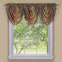 Soft Waterfall Valance Window Curtains - 46 Inch Width, 40 Inch Length - Ombre (Autumn) - Light Filtering Decorative Polyester Drapes for Bedroom Living & Dining Room by Achim Home Decor 1 prs