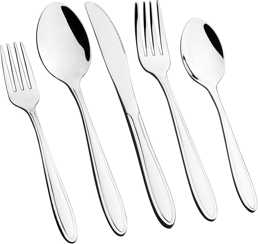 Hespama 60 Pieces Silverware Set Service for 12, Stainless Steel Kitchen Flatware