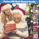 DDMY Shark Onesie Blanket Hoodie for Kid&Adult S Size, Soft Flannel Wearable Blanket for Kids, Funny Sleeping Bag Onesies Small suitable for 51 inches to 59 inches (130-150 cm) tall