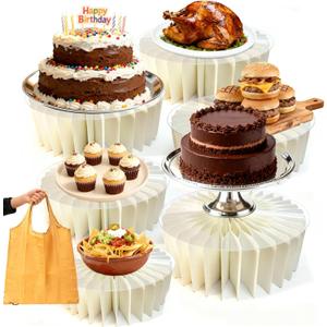 6 Pack Buffet Risers,Cupcake Stand Food Risers Display Stands,Foldable Cake Display Stands for Dessert Table, Display Party ,Cakes and Pastries