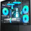 Sevenhero EMBL Micro ATX PC Case with 3 ARGB Fans, Compact Gaming Computer Case with Tempered Glass for Panoramic View, Supports 280mm AIO Cooler and 330mm GPU, Mini Tower for mATX ITX, USB 3.0, Black
