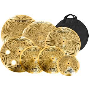 Mosico Low Volume Cymbal Pack Golden 7pcs 14"Hihats 16"Crash 20"Ride 10" Splash 16"Ozone Stacker 18" China Cymbal Cymbal Bag