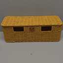 Longer Cable Management Box, 16In Handwoven Cord Management Box with 5 Slots, Floor Cord Hider Boxes for Power Strip and Wire, Cable Organizer Boxes with Lid for Desk, Floor, Office, Living Room (Rectangle, Natural)