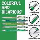2 x Funny Pot Pens 5-Pack Set, Black Ink Ballpoint Pens with Sarcastic Weed Sayings, Gag Gift for Marijuana Smokers, Father's Day, Stoner Accessories, Office Supplies