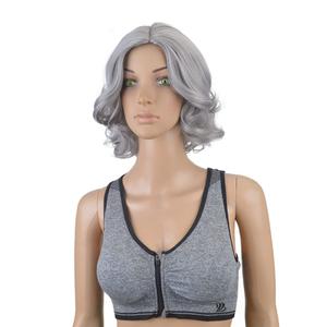 SiYi short roll silver gray wig old lady costume women and grandma art wig silver gray mother old lady play