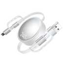 CAFELE Retractable Charging Cable, 240W Multi Charging Cable with USB C to L/Type C 5A Fast Charging Fast Charger Cable 4 in 1 with 4.3FT Adjustable Length, Multi-Port Cord for Laptop, Phone (White)
