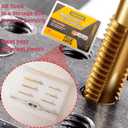 6pcs Metric Tap Set with Tap Wrench, M2～M6 Ti-Coated M2 HSS Thread Tap Set for Metal, Aluminum, Cast Iron, Brass