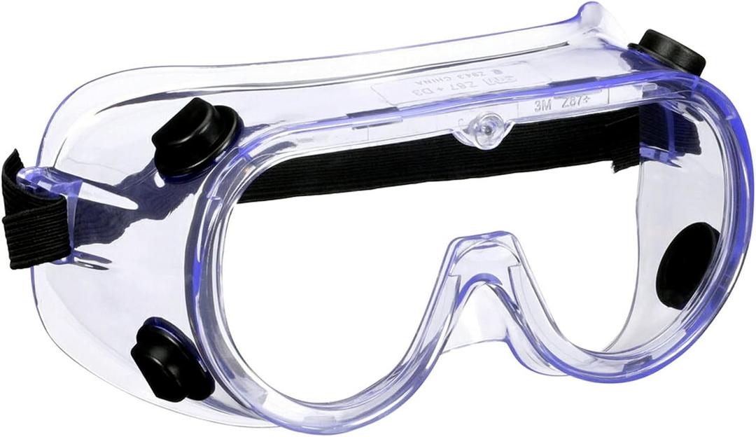 3M Goggle Chemical Splash, Impact-Resistant Lens - 1 Pack