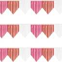 3P Banner Metallic Foil Fringe Wall Hanging Tinsel Fringe Banners backdrop for Parade Floats Garland Wedding Parties Graduation Valentines Retirement Anniversary Party Decoration(White Pink Rose Gold)