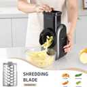 Electric Vegetable Slicer and Cheese Grater, Multifunctional Rotary Cutter with 4 Stainless Steel Blades for Potatoes Carrots Cucumbers Fruits Salad etc.