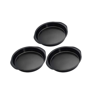 Tebery 3 Pack Round Cake Pan Set for Baking, 8 Inch Nonstick Circle Cake Pans with Wide Handle, 3 Pieces Layer Cake Tin Cheesecake Mold for Birthday Wedding