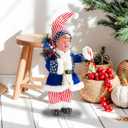 Father Santa Donald Christmas Figurine 45cm (Blue)  Funny Holiday Character Ornament  Novelty Christmas Decoration for Home, Party & Garden