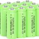 2/3AAA NiMH Rechargeable Battery 1.2V 400mAh Button Top 2/3aaa Batteries for Solar Lights 12pcs (Not AAA Size Batteries)