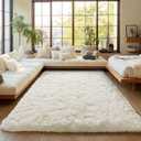 Cream White Plush Rug for Living Room Fuzzy Carpet for Bedroom Dorm, Non-Slip High Pile Rug, Shag Rug for Playroom Nursery Home Office Decor 4X6 Ft (4x6 Feet)
