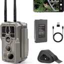 GardePro E8 2.0 Pro WiFi Trail Camera (Non-Cellular), 4K Video & 64MP Photo, 7800mAh Battery, 165ft Long-Range Dual Antennas, Live View, No-Glow IR Night Vision, Motion Detection