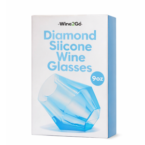Wine2Go Diamond Silicone Wine Glasses 9oz 2 Pack